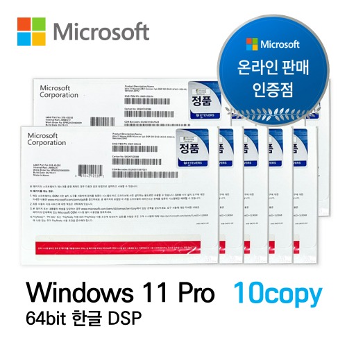 마이크로소프트 Windows 11 Pro DSP 한글 64bit(COEM) x 10개